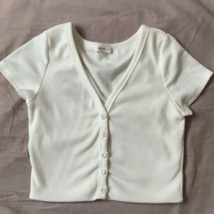 White cropped top